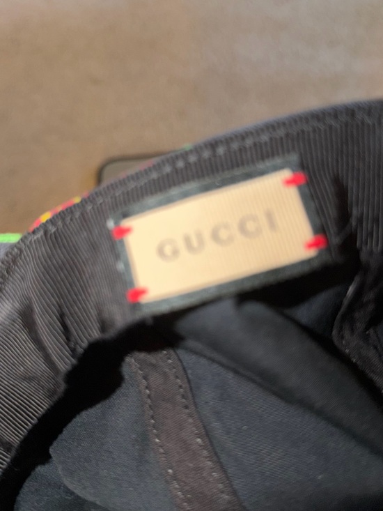 Gucci Floral Baseball  Hat in Black with Purple, Green & Yellow. $399 retail